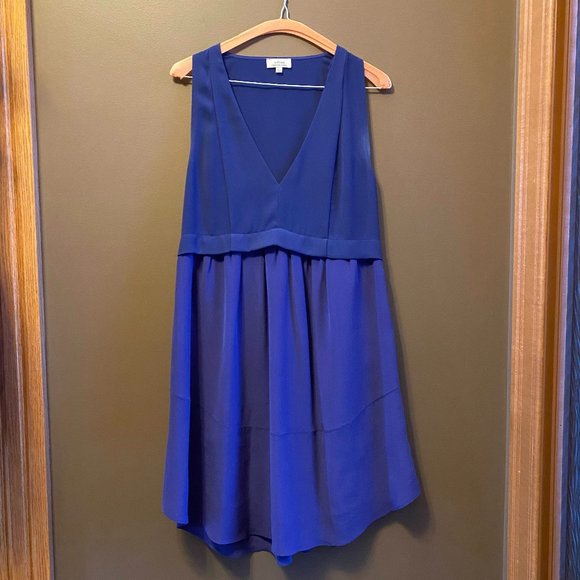 Aritzia Wilfred Royal Blue Silk Vignette Dress - Size 4 - Picture 1 of 9